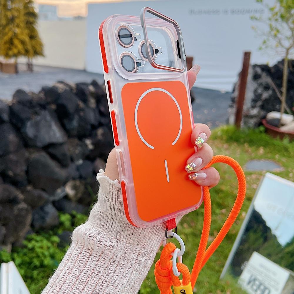 Ενισχυμένο Λουράκι Κορδόνι Anti-loss Crossbody Θήκη Για iPhone 17 16 Pro Max 11 12 13 14 15 Plus Αναδιπλούμενο Κάλυμμα με Μαγνητικό Κάλυμμα και Βάση