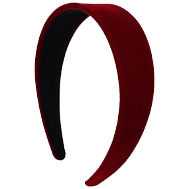 High-End Retro Velvet Red Headband for Women - 2026 Winter Fashion Hair Accessory