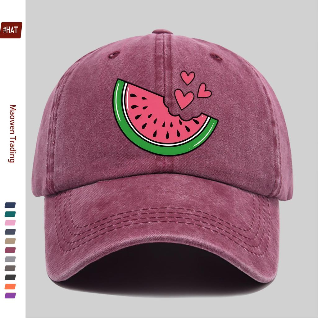 pc Watermelon Print Baseball Cap Sun Hat Suitable for SpringSummer Travel Comfortable and Lightweight Adjustable Snapback S