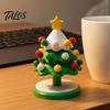 Holiday Home Decor Gifts 3D Printed Mini Dancing Christmas Tree Figurine, 360° Rotatable Fun Interactive Figures Toy, Cute Xmas Desktop Ornament,