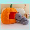 Charming Pumpkin Cat Dog Den Plush Retreat With High-quality Pp Cotton For Gifts