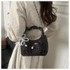 1Pc Korean Niche Pleated Hand Carry Crescent Bag Women's New Fashion Versatile Messenger Bag Summer Versatile Commuter Bag