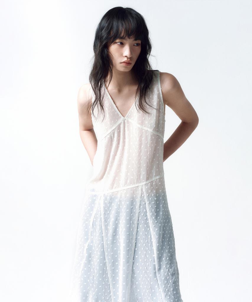 INSILENCE WOMEN Vintage Textured Dress White