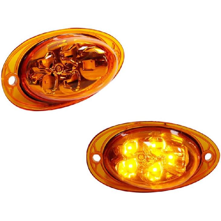 Led Clear Lens Compatible With 2008-2017 Freightliner Cascadia Semi Truck Front Side Marker Turn Signal Lights Amber LED Amber Lens