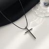 Trendy Cross Pendant Necklace Vintage Style Simple Rope Necklace Chain Necklace