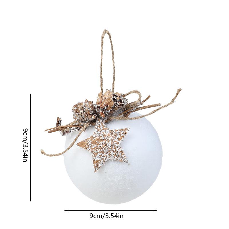 White Foam Christmas Hanging Ornaments Xmas Tree Balls Snowflake Pendants Navidad Home Party Decorations 2026 New Year Gifts