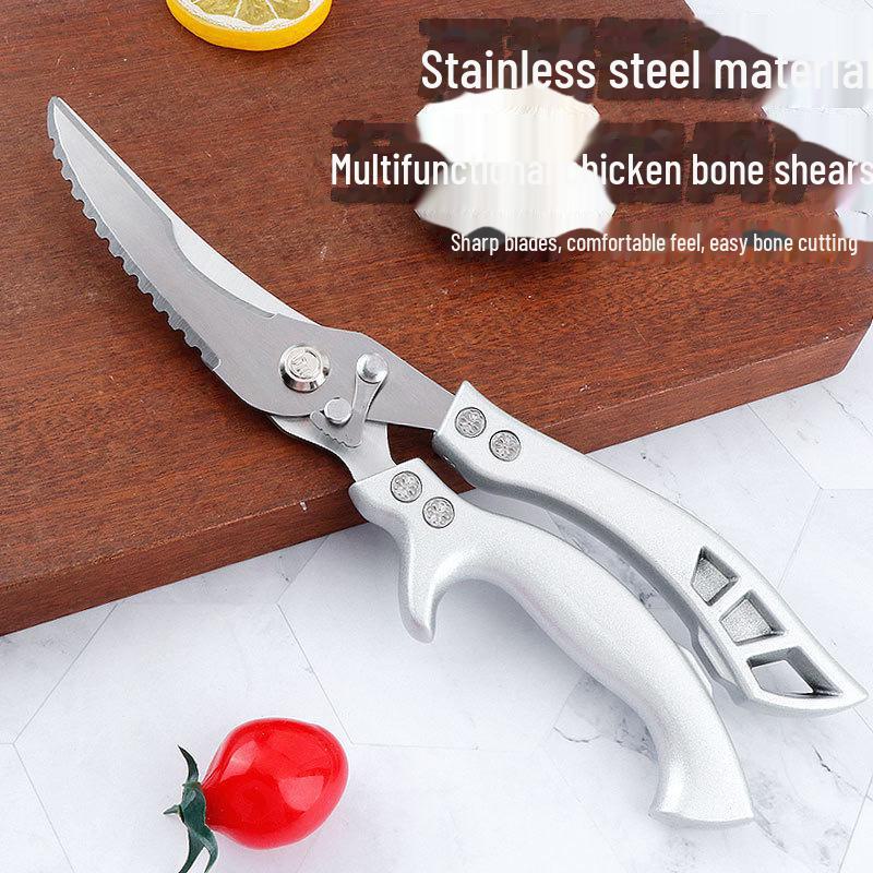 Seiko Stainless Steel Multifunctional Kitchen Scissors: Chicken Bone Shears, Fish Scale Scraper