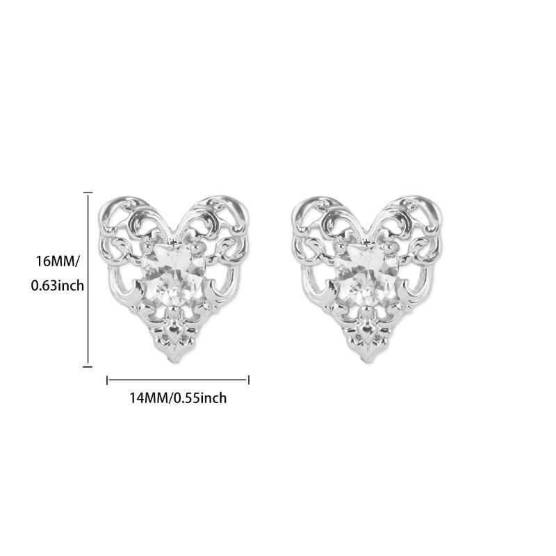 

Creative hollow love stud earrings inlaid with zircon high-end new small earrings women s fashion trend earrings