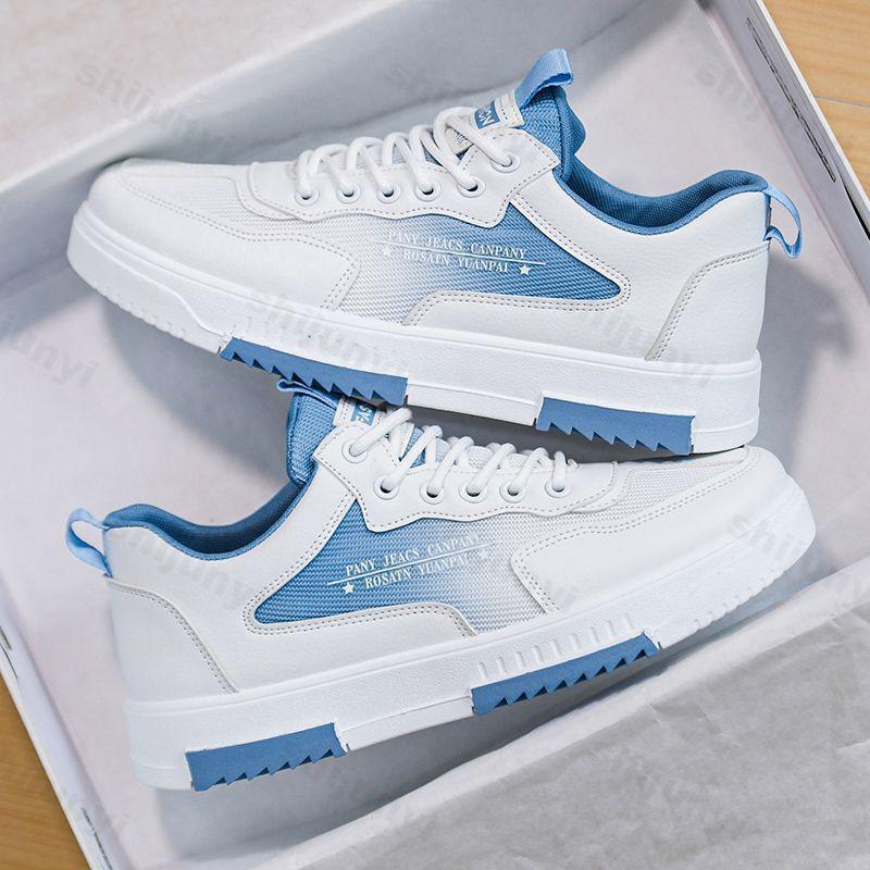 

Модная универсальная белая обувь для мужчин Новинка 2025 Лето Повседневная дышащая сетчатая обувь для скейтборда Модные спортивные кроссовки на каждый день с увеличением роста 39