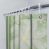 Elegant Green Shower Curtain with White Flower Design - Waterproof and Durable Bathroom Decor for Fresh and Relaxing Space
