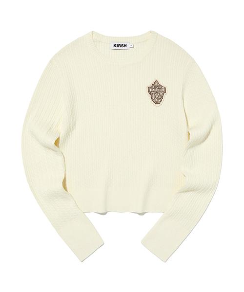 Kirsh Emblem Wappen Round Neck Knit [Ivory] 2