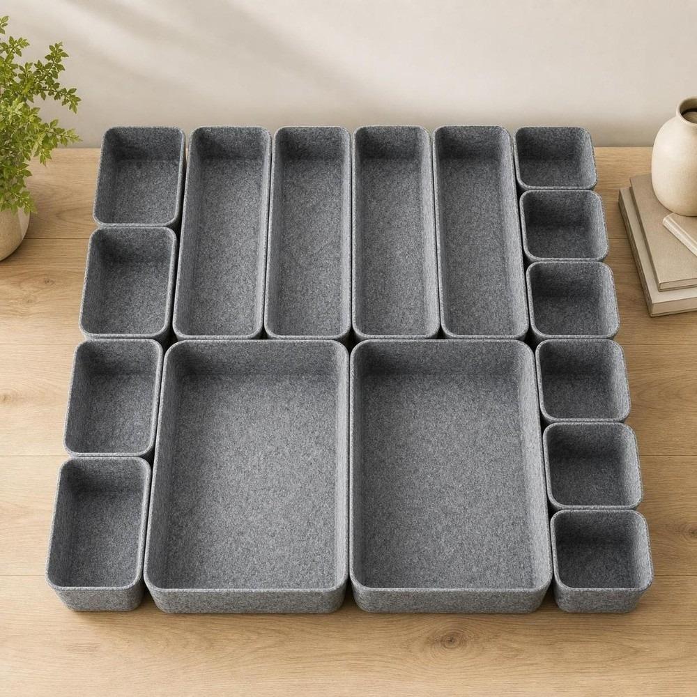 16Pcs/Set Space-Saving Drawer Organizer Creative Desktop Sundries Box Desktop Organizer