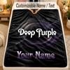 Flannel BlanketDeep Purple Custom Name Text Personalized Soft Warm Throw Blanket Home Decor Gift