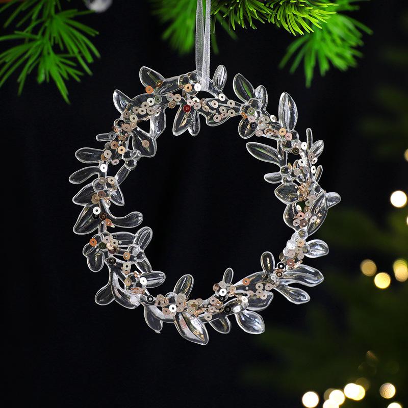 Kranz Schneeflocke Glockenklang Anhänger Weihnachtsdekorationen Weihnachtsbaum Hängender Schmuck