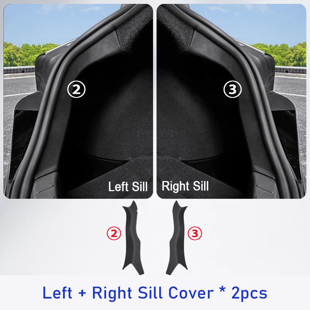 Pour Tesla Nouveau Modèle 3 Highland 2025 2025 Bande de Seuil de Coffre TPE ou Métal Cache de Protection Anti-Rayures pour Seuil Arrière