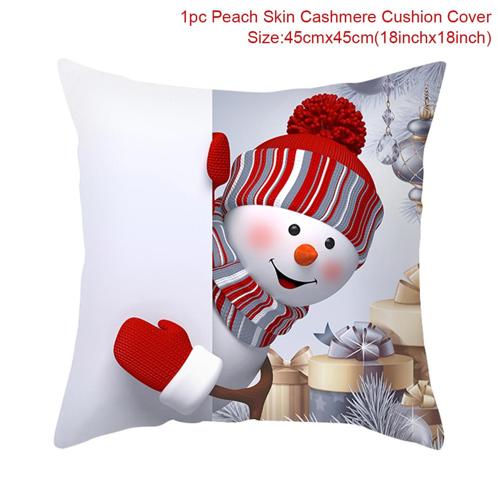 Merry Christmas Cushion Cover Christmas Decorations for Home 2025 Christmas Ornaments Xmas Navidad Gifts Happy New Year 2026