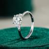 Moissanite Engagement Rings for Women S925 Sterling Sliver Plated White Gold Promise Ring for Her Gift