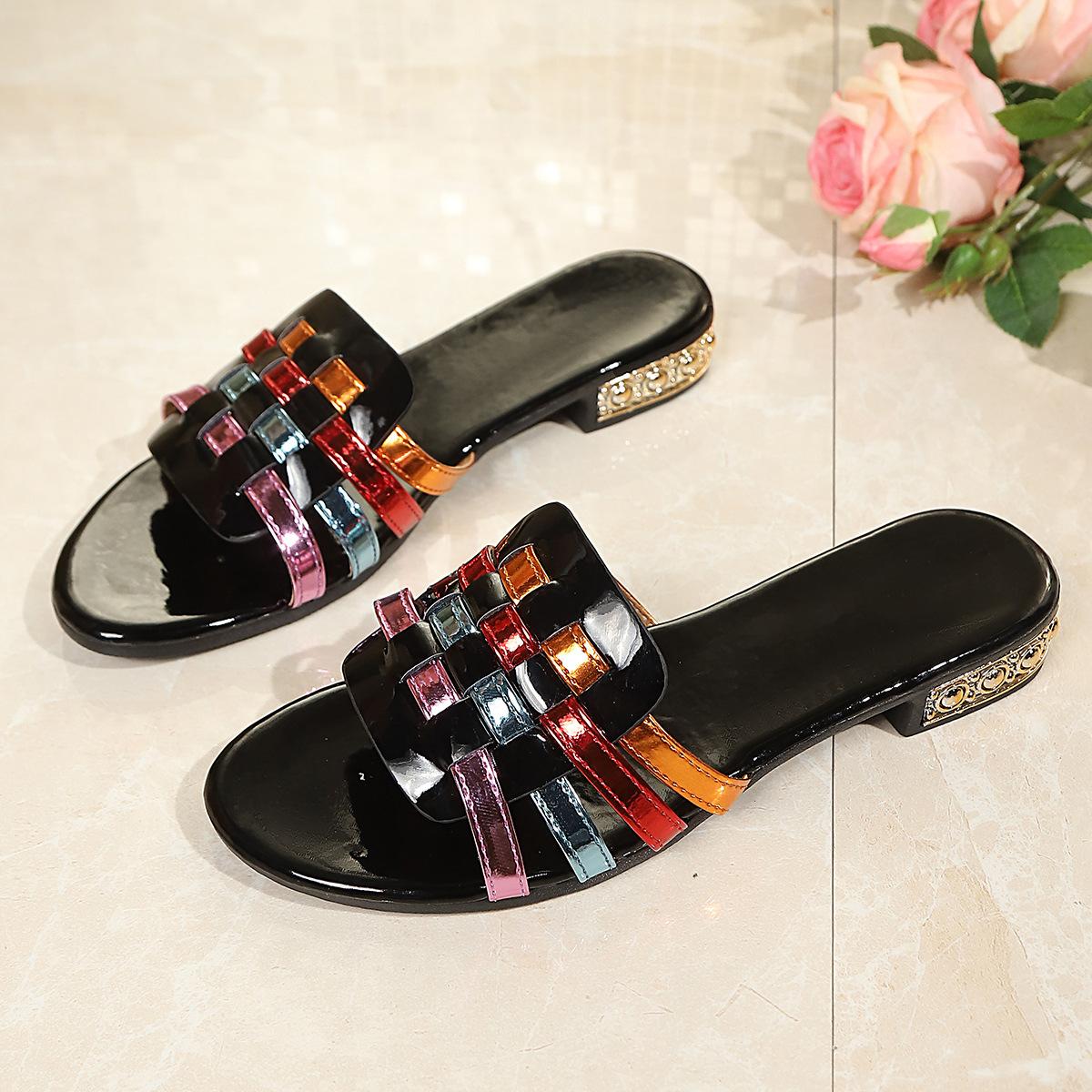 Open-toe Flat Sandals for Women, Women s Slip-on Shoes, Anti-slip Shoes, Sandals 36 чёрный