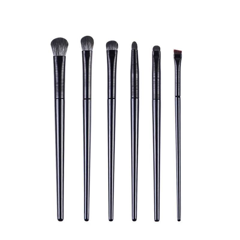 HMU Custom Logo Black Vegan Wooden Fluffy Blending Eyeshadow Brushes Private Label With Case