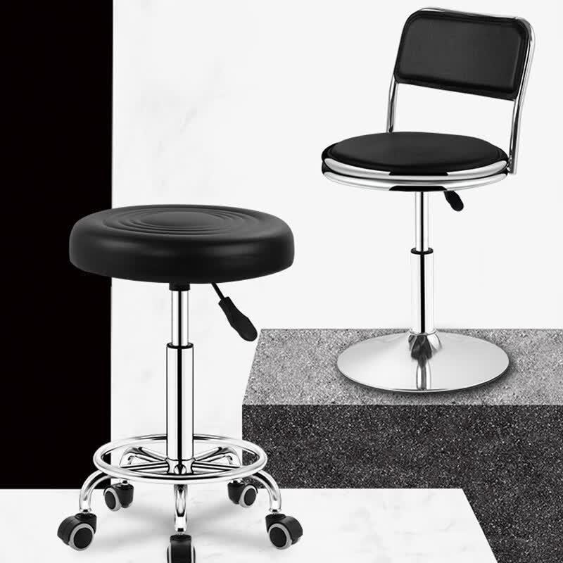 Adjustable Swivel Bar Stool with Backrest and Wheels