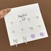 Korean Version of Niche One-week Stud Earrings Set Ins Cute and Small Alloy Electroplating Temperament Point Diamond Earrings