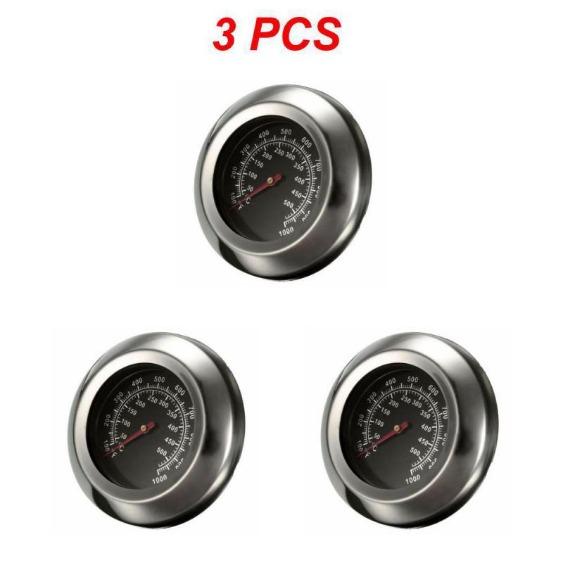 500 ℃ 1000℉ Degree Roast Barbecue BBQ Smoker Grill Thermometer Temp Gauge Dia 3" Outdoor Stainless Steel BBQ Thermometer 2024