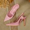New Spring New Brand Women Slingback Sandals Pointed Toe Slip On Thin High Heel Ladies Elegant Pumps Shoes Drss Sandals