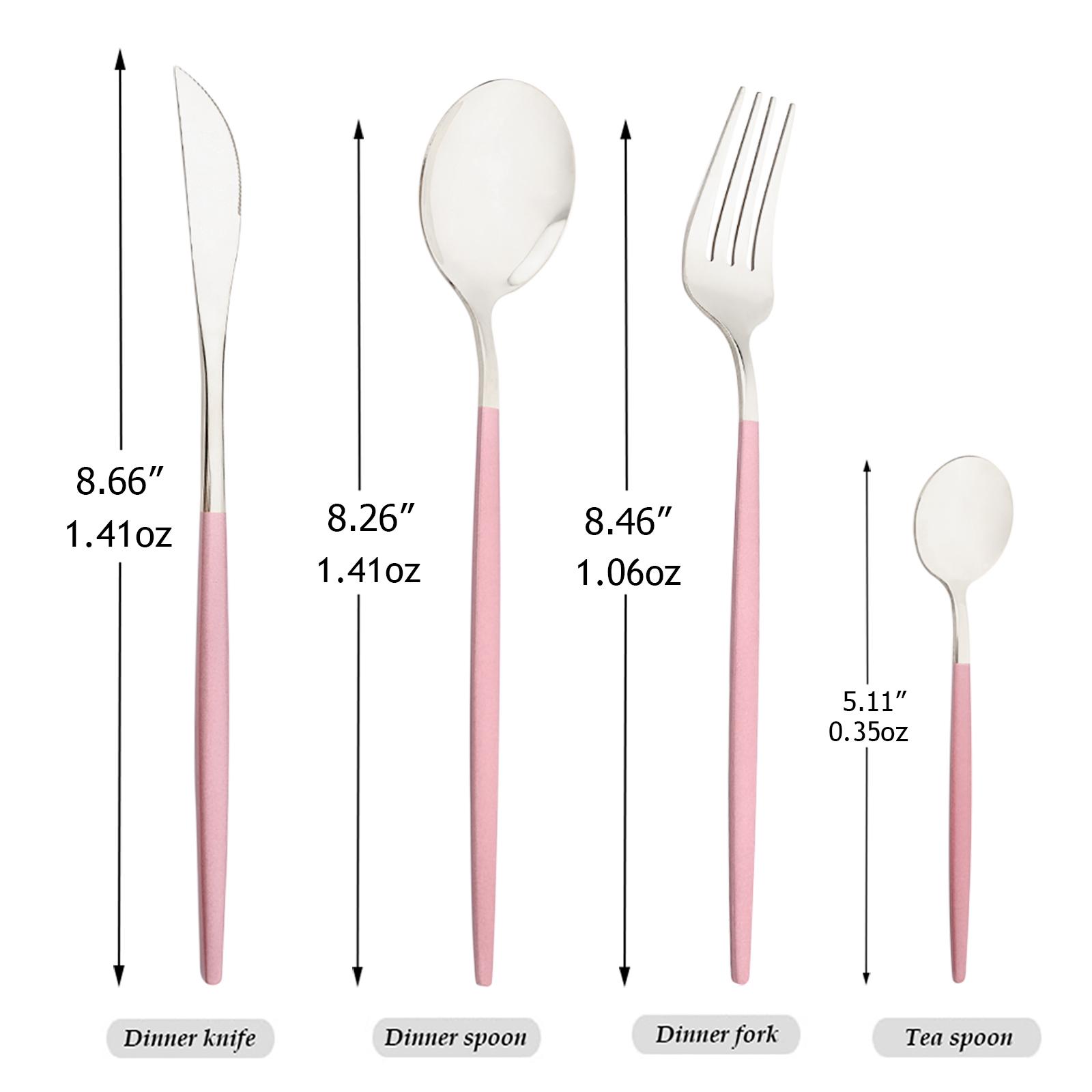 

Розовое золото, серебро, набор столовых приборов из нержавеющей стали, нож, вилка, чайная ложка, столовые приборы для вечеринки, дома, ресторана, свадьбы 1 Set розовый/серебряный