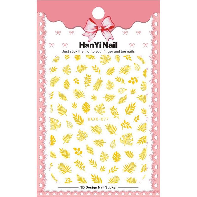 1 Sheet 3D Adhesive Nail Sticker Geometric Patterns Flowers Butterfly Decal for Nail Art Decoration