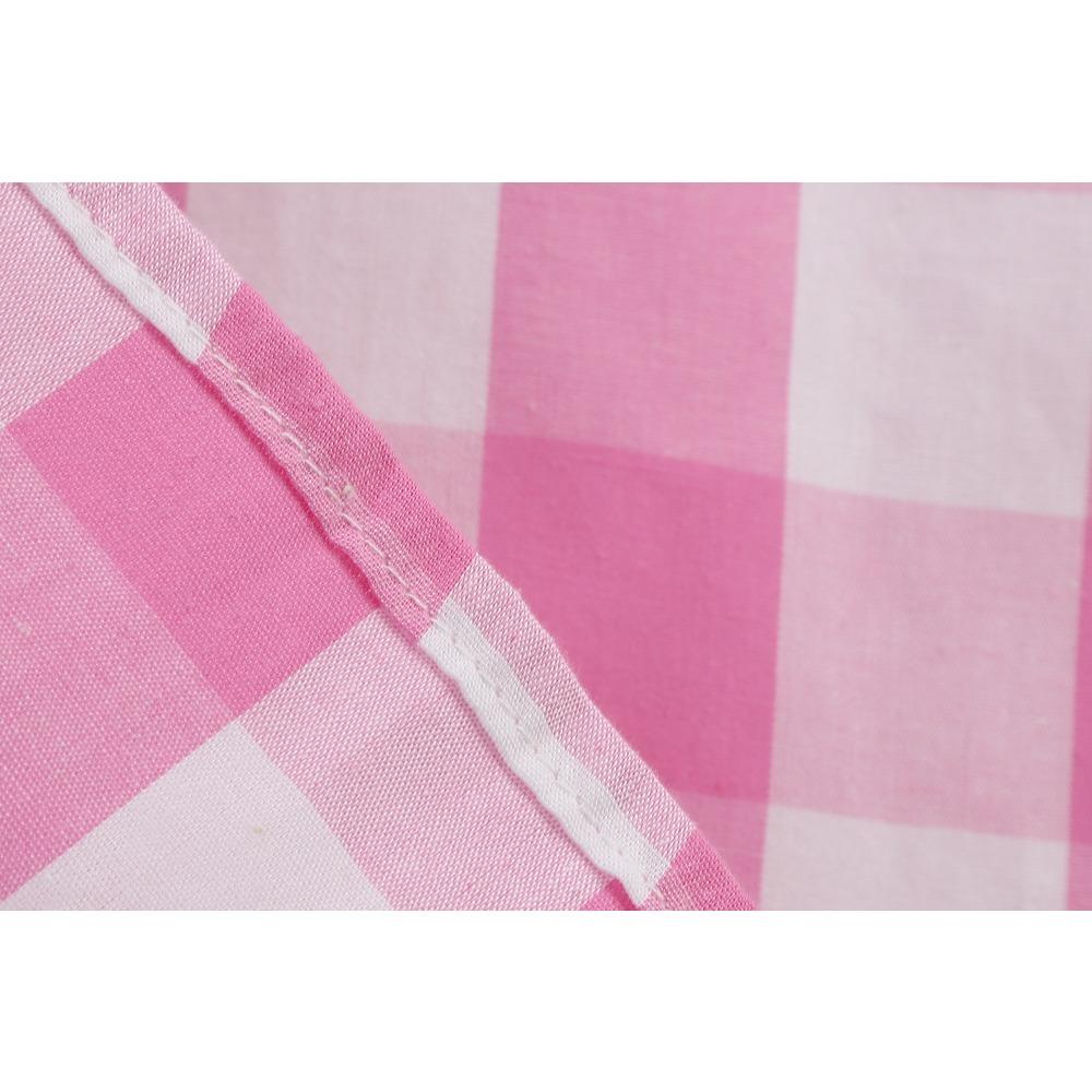 Women’s Strappy, Sexy deep-V Neckline Pink Checked Vintage Dress