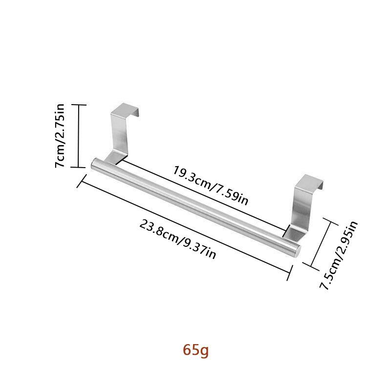 Stainless Steel Punch-Free Single Bar Towel Rack for Bathroom