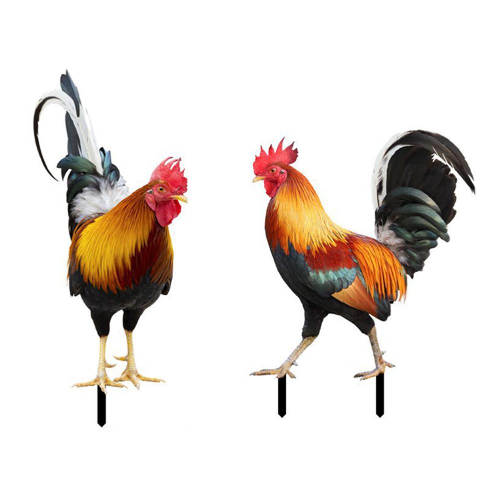 Acrylic Rooster Garden Decoration Stake with Weatherproof Features for Yard and Lawn Use to Create a Welcoming Outdoor Space