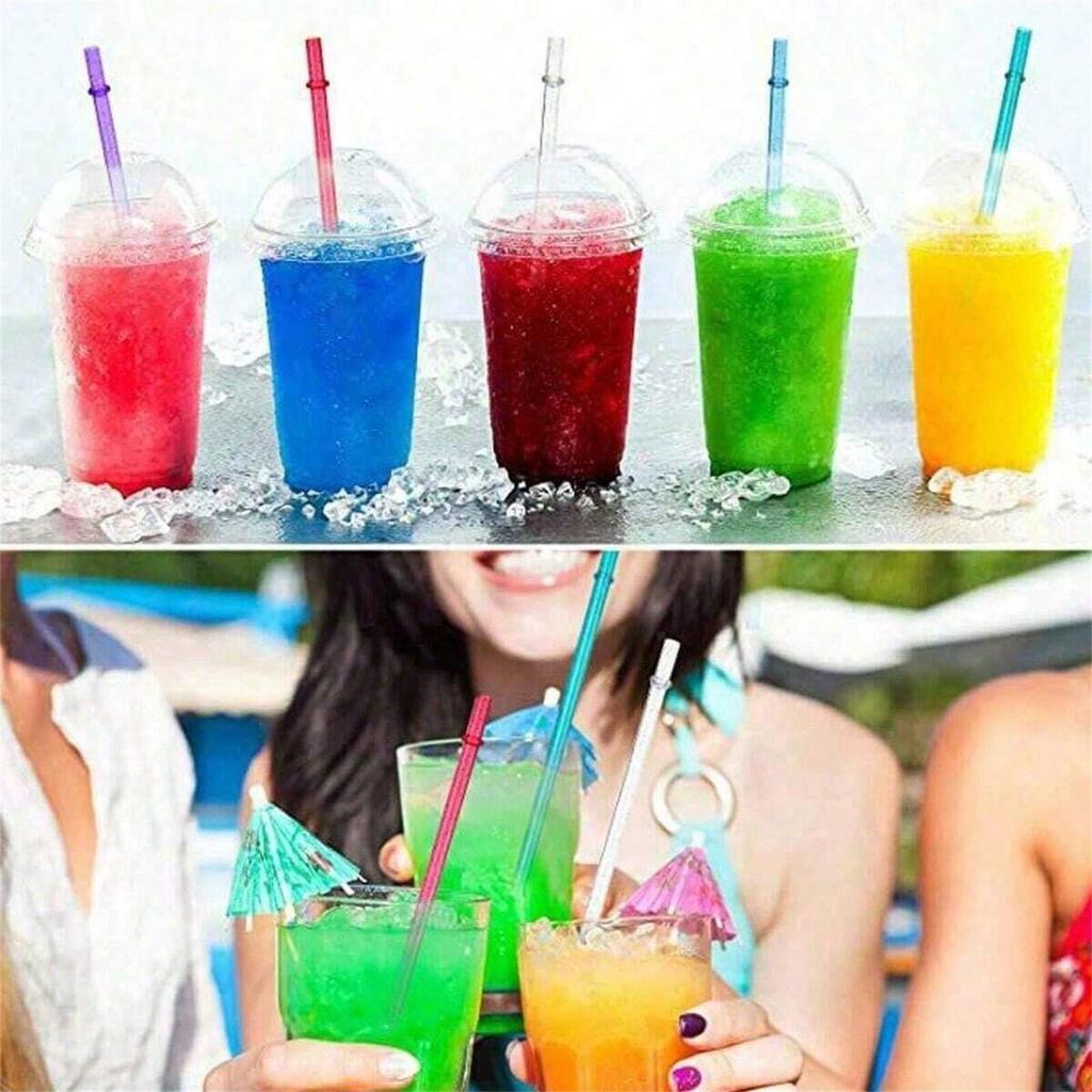 11/11PC Reusable Pure Color Belt Glitter Gold Powder Plastic Tube Thickened and Hard Party Creative Reusable Colorful Straw