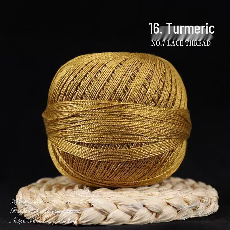 No. 7 Pure Cotton Silk Lace Yarn – Hand-Knitted, Strong Twist, Soft Half-Sleeve Crochet Yarn