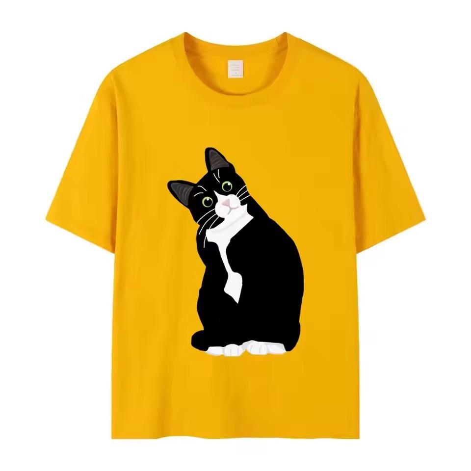 Women's T-shirt Art Cat 3D Printed Clothing Summer Round Neck Fashion Short Sleeve Elegant Casual Top Women's Clothing
