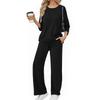 Women's Casual Fashion Comfortable Tops And Pants Home Pajamas Set