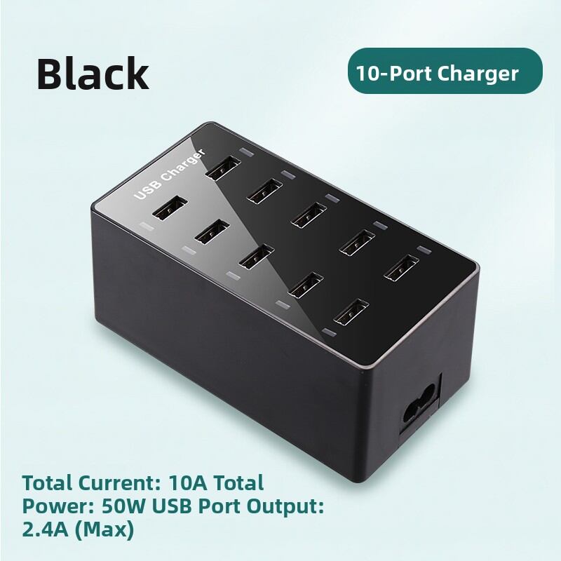 Earise | Multi-Function Multi-Port USB Charger 15 Ports [a9-black] 10-port charge