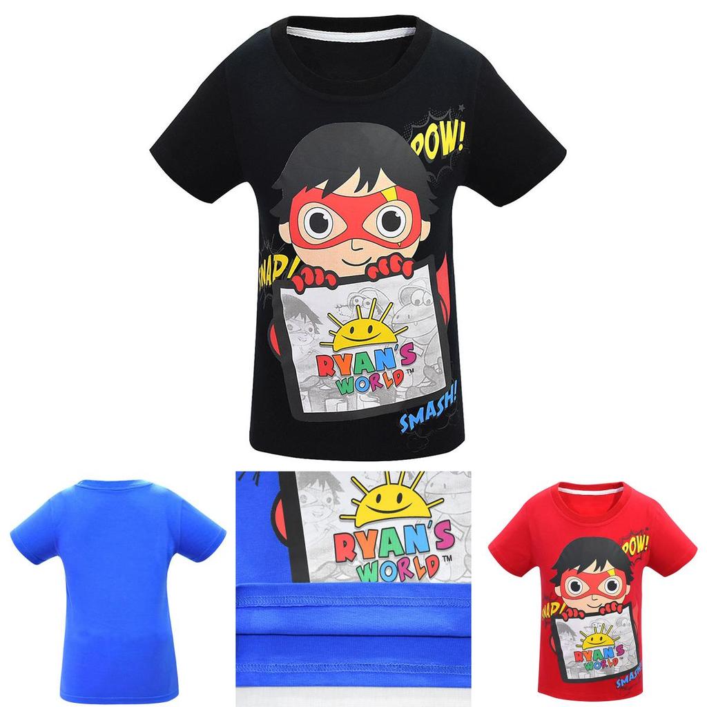 Tricou Trendy cu Imprimeu Desene Animate Ryan Toys Review Bumbac Moale Amestec Mânecă Scurtă Topuri