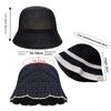 Foldable Straw Bucket Hat Wide Brim Fisherman's Hat Portable Panama Hat  Women Girls