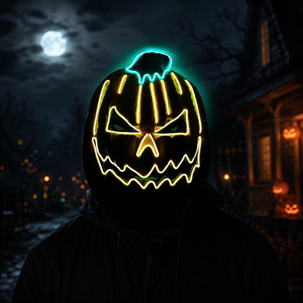 Realistic LED Pumpkin Mask Creativity Light Up Mask Full Face Mask Costume Party Supplies