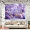 2D Purple Romantic Floral Backdrop, Wisteria & Birdcage Banner, Bridal Shower Party Decor