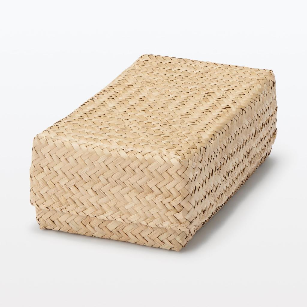 MUJI Seagrass Wickerwork Organizer 15cm W X 25cm D X 7cm 83411923 Basket, Medium, Rectangular, Approx. H,