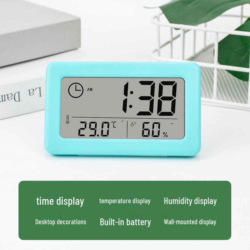 Nordic Style Colorful Clock: Simple Electronic Display with Temperature and Humidity Monitoring, Thin and Convenient Design.