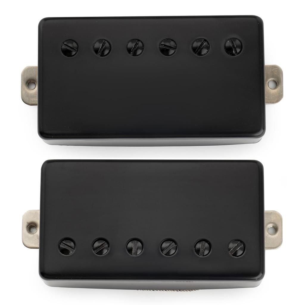 Musiclily Pro Alnico 5 Covered Humbucker Neck and Bridge Pickup Set for LP Electric Black LP-CBLA (7.8K/8.8K) Guitars,