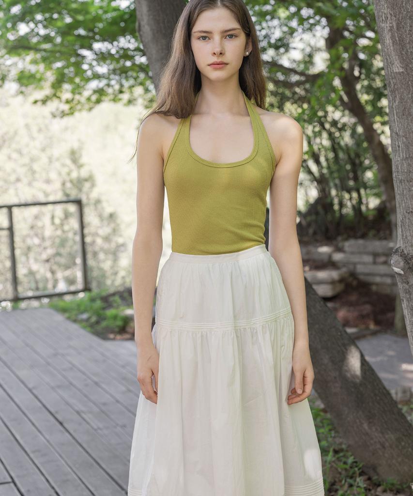 Rotre Domin Letter Lace White Skirt