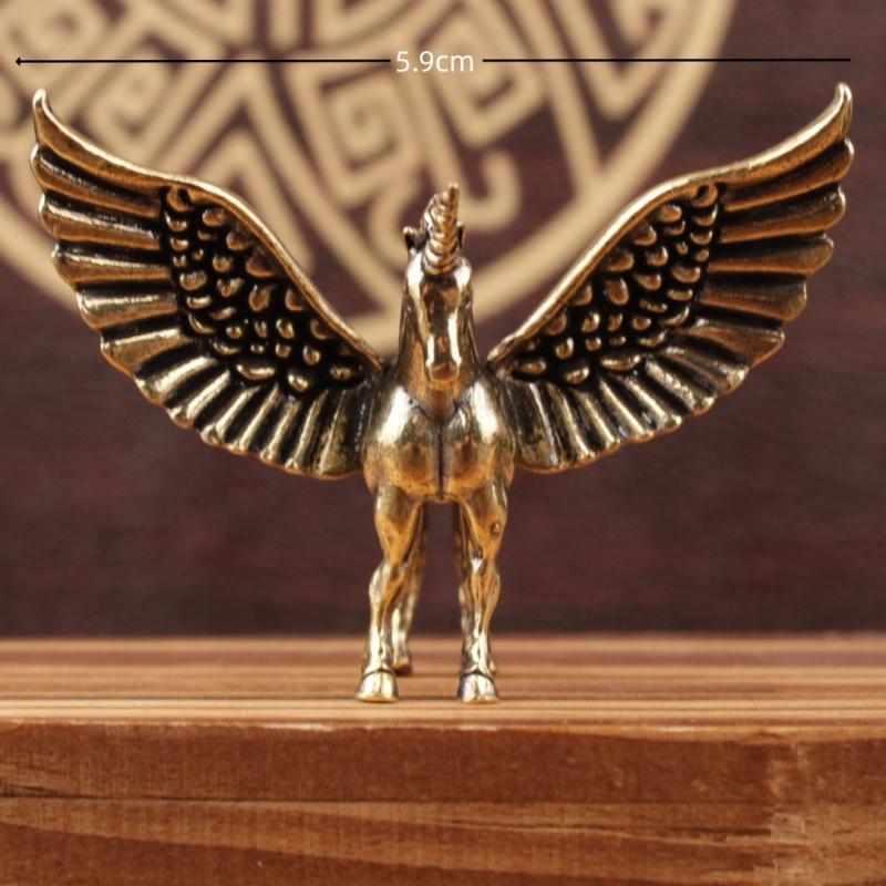 Cross-Border Hot-Selling Pegasus Small Creative Retro Craft Brass Unicorn Ornament