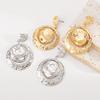 Exaggerated Design Pleated Alloy Geometric Pendant Earrings Women Retro Luxury Texture Minimalist High Grade Ear Jewelry