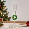 3 Piece Set Glass Candle Holders Christmas Tree Design Handblown Borosilicate for Taper Candles Stable Base Holiday Decor