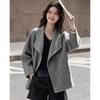 Shangjing Women's Stand-Collar Wool-Blend Short Coat