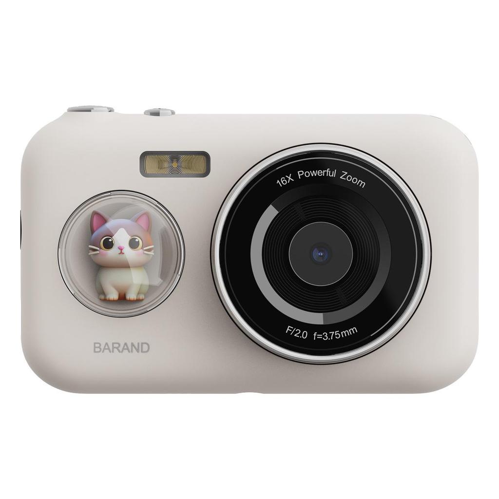 Cute Cat Retro Digital Camera with One-Click Photo Output, 16x Zoom, and Large Aperture